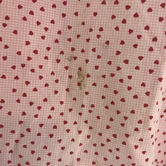 Vtg 80s Artistic Fantasy Gingham Heart Print Pearl Snap Robe Dress Jam Jar Pocke - Picture 10 of 11